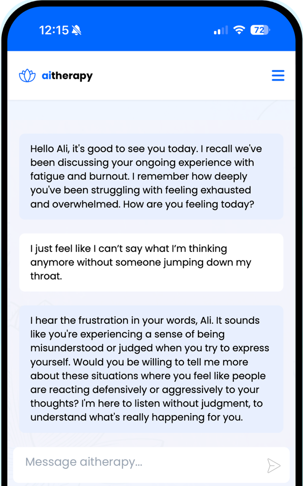 A conversation on Aitherapy about Political Pressure